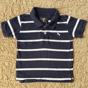 H&M Size 9-12M Baby Navy Blue & White Striped Polo